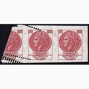1977 - 400 lire Siracusana (1084B), striscia ... 