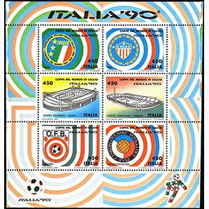 1990 - 450 lire Italia 90, foglietto, ... 