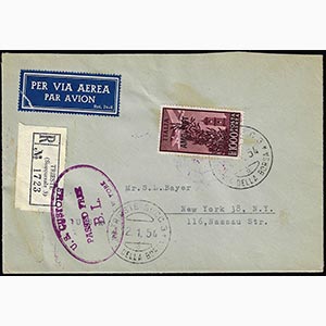 POSTA AEREA 1954 - 1.000 lire Campidoglio, ... 