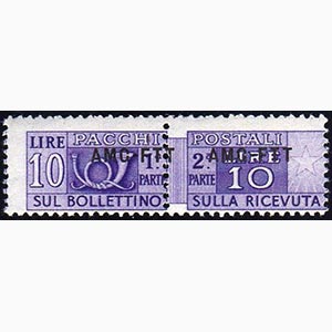 PACCHI POSTALI 1949 - 10 lire soprastampa ... 