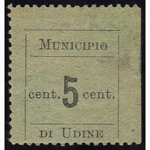 UDINE 1918 - 5 cent. (1), dentellatura ... 