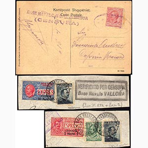 ALBANIA 1917/19 - 10 cent. Leoni su ... 