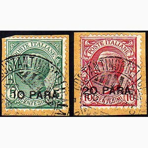 COSTANTINOPOLI 1908 - 10 pa. su 5 cent., 20 ... 