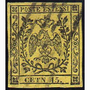 1852 - 15 cent. giallo, errore tipografico ... 