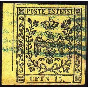 1852 - 15 cent. giallo, varietà CETN  e ... 