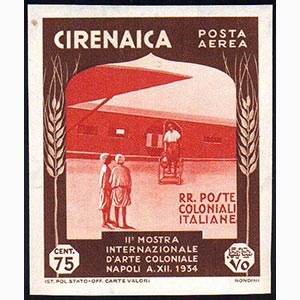 POSTA AEREA 1934 - 75 cent. Arte Coloniale, ... 