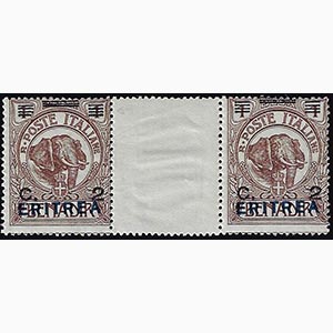 1924 - 2 cent. su 1b, soprastampa ERITREA ... 