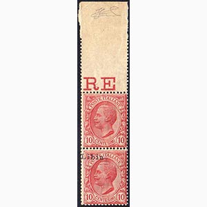 1912 - 10 cent. Leoni (4), coppia verticale ... 