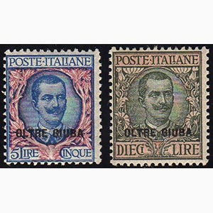 1925 - 5 e 10 lire soprastampati (14/15), ... 