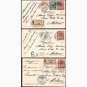1911 - Due cartoline raccomandate affrancate ... 