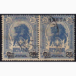 1906 - 25 cent. su 2 1/2 a. (14), coppia ... 