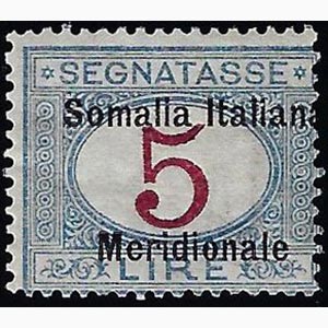 SEGNATASSE 1906 - 5 lire soprastampa Somalia ... 