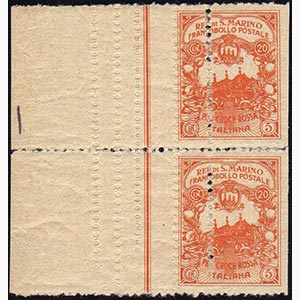 1916 - 20 + 5 cent. Croce Rossa (CEI 50B), ... 