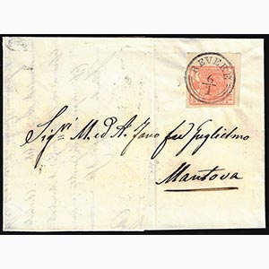 1854 - 15 cent. rosa salmone, III tipo, ... 