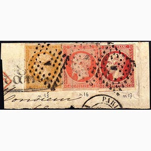 FRANCIA 1853 - 10 cent., 40 cent., 1 franco ... 