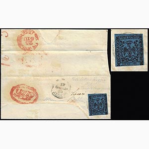 1859 - 40 cent. azzurro scuro, senza punto ... 