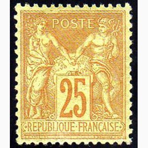 FRANCIA 1877 - 25 cent. giallo bistro Sage, ... 