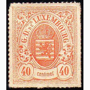 LUSSEMBURGO 1865 - 40 cent. rosso arancio ... 