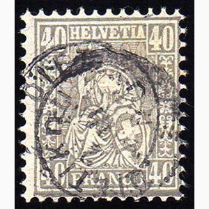 SVIZZERA 1881 - 40 cent. grigio, Helvetia ... 