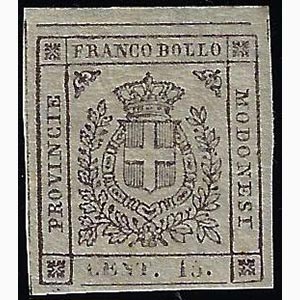 1859 - 15 cent. bruno (13), nuovo, gomma ... 