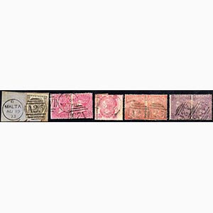 MALTA 1855/1875 - Lotto di sette francobolli ... 