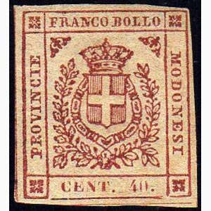 1859 - 40 cent. rosa carminio (17), nuovo, ... 