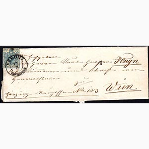 1854 - 45 cent. azzurro ardesia, II tipo, ... 