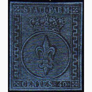 1852 - 40 cent. azzurro (5), nuovo senza ... 