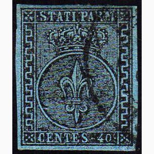 1852 - 40 cent. azzurro chiaro (5a), usato, ... 