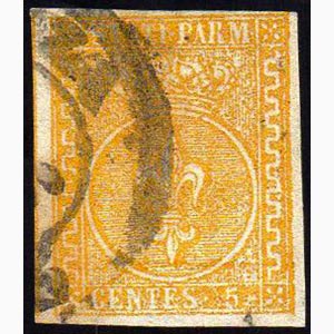 1853 - 5 cent. giallo arancio (6), usato, ... 