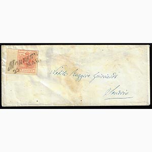 1854 - 15 cent. rosso, carta a macchina ... 