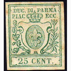 PROVE 1850 - 25 cent. verde, prova di stampa ... 