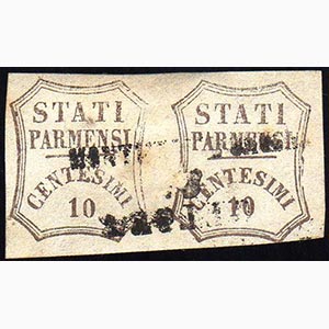 1859 - 10 cent. bruno (14), coppia ... 