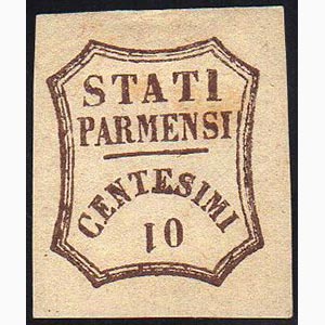 1859 - 10 cent. bruno, cifra 1 capovolta ... 