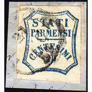 1859 - 20 cent. azzurro (15), perfetto, ... 