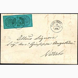 1868 - 5 cent. azzurro verdastro (16), ... 
