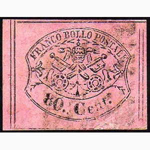 1867 - 80 cent. rosa lillaceo (20), usato, ... 