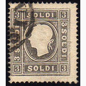 1859 - 3 soldi nero grigio, II tipo (29b), ... 