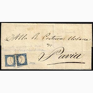 1861 - 20 cent. cobalto grigio (15Cb), due ... 