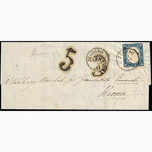 1861 - 20 cent. cobalto grigiastro (15Dd), ... 
