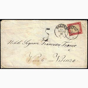 1860 - 40 cent. carminio lillaceo (16Cb), ... 