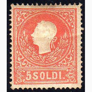 1859 - 5 soldi rosso, II tipo (30), nuovo, ... 