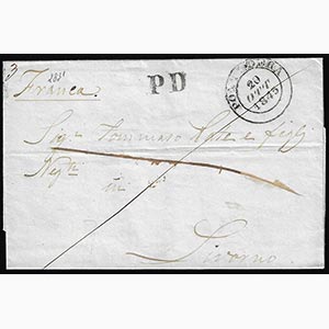 1845 - Lettera prefilatelica da Pontedera ... 