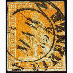 1851 - 1 soldo arancio su grigio (2e), ... 