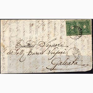 1860 - 5 cent. verde (18), coppia, ... 