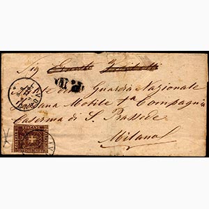 1860 - 10 cent. bruno (19), leggermente ... 
