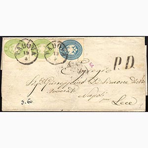 1864 - 3 soldi verde, due esemplari, 10 ... 