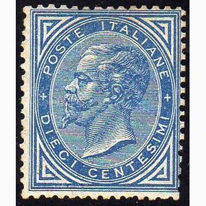 1877 - 10 cent. azzurro (27), buona ... 