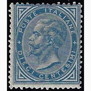 1877 - 10 cent. azzurro (27), nuovo, gomma ... 
