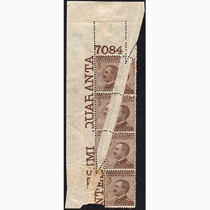 1908 - 40 cent. Michetti (84), striscia ... 